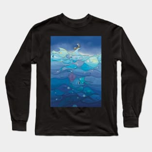 Tessellated Fish Ocean Escher Style with Mice on Boat Long Sleeve T-Shirt